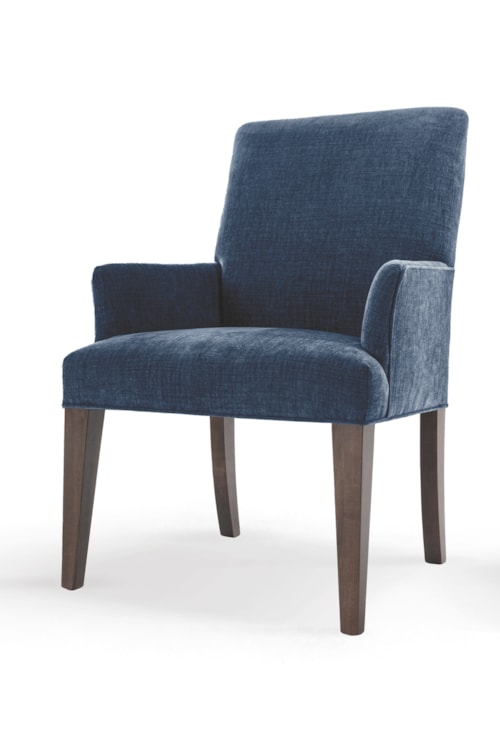 Contemporary Upholstered Dining Arm Chair with Full Back