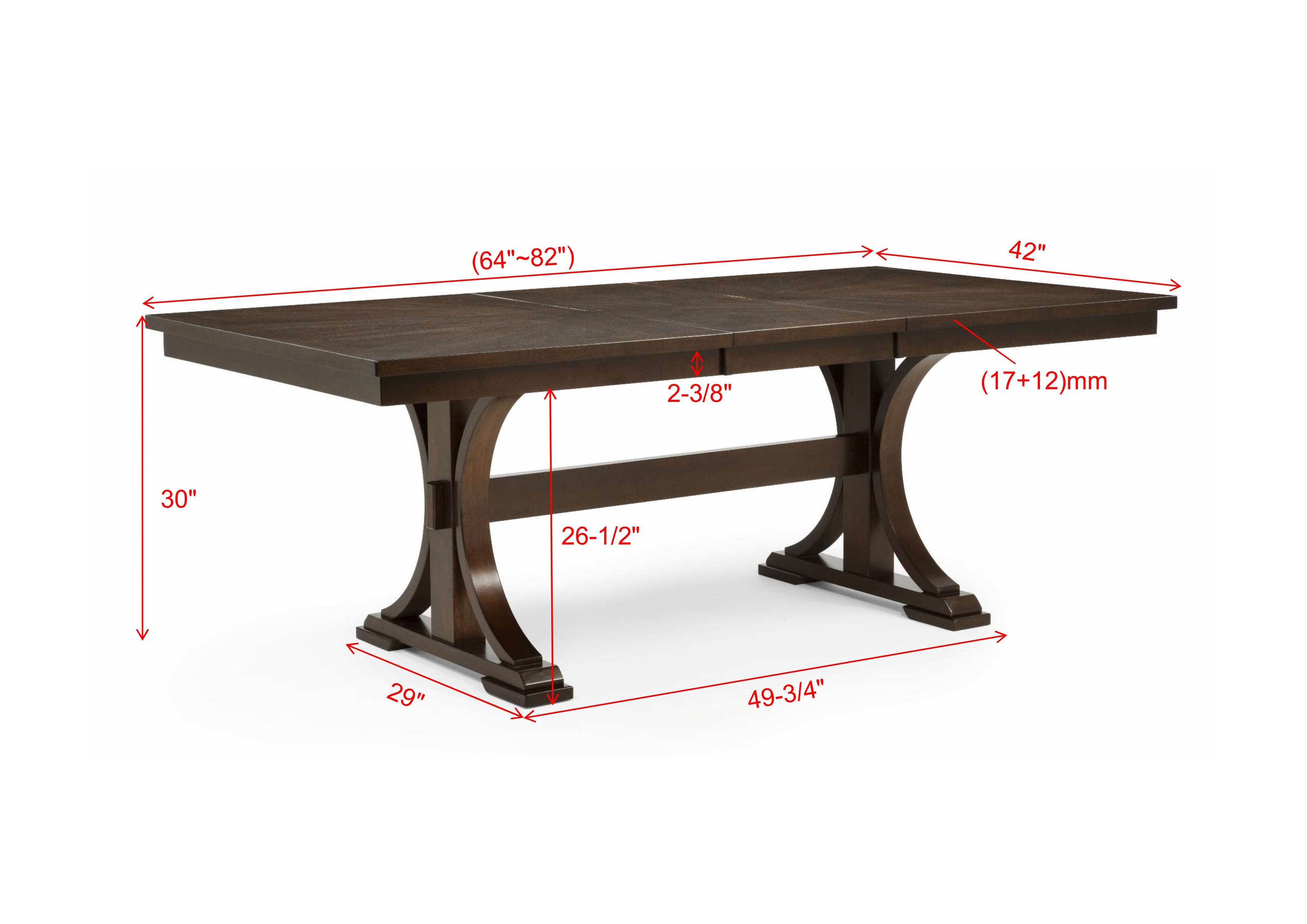 Crown Mark Hamil Rectangular Trestle Dining Table