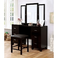 Contemporary Vanity and Stool Set