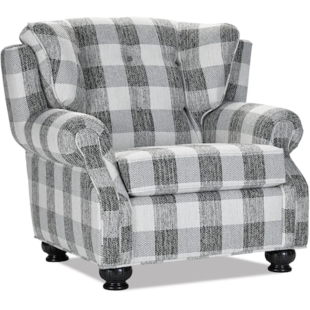 Upholstered Chair with Rolled Arms