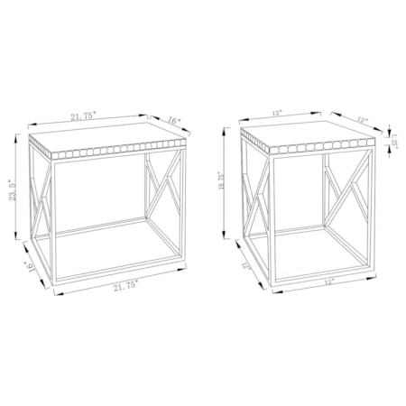 2-piece Stainless Steel Nesting Tables