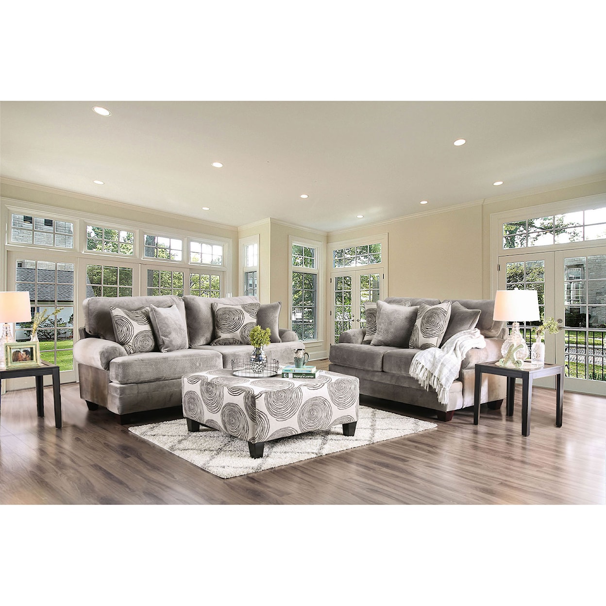 Furniture of America Bonaventura Sofa and Loveseat Set