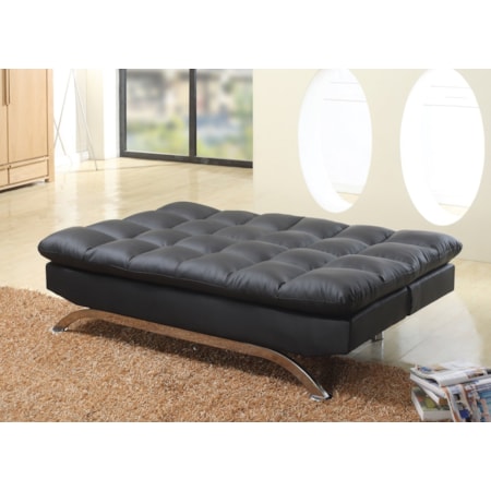 BLACK PU SOFT PLUSH PILLOW TOP | FUTON