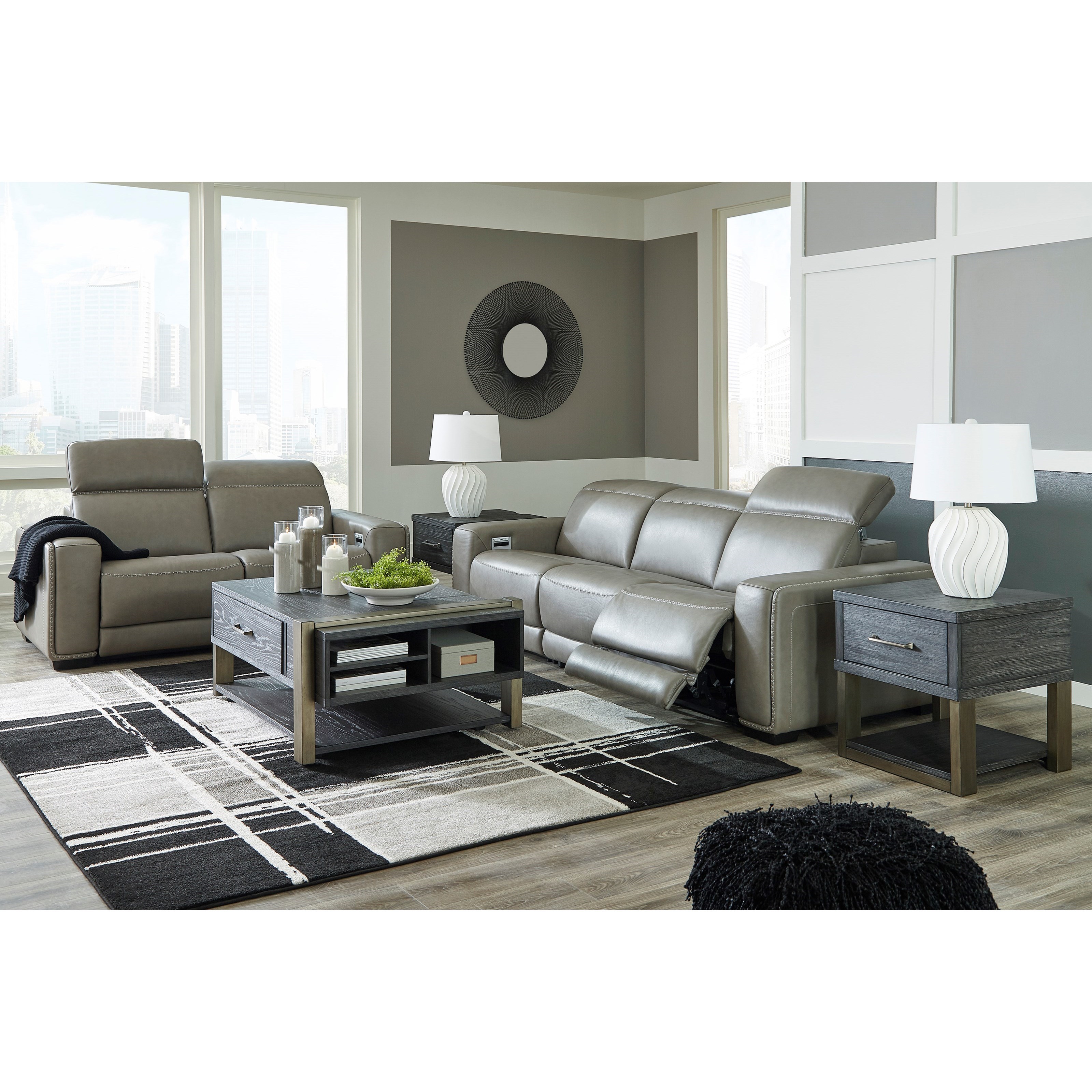 Signature Design by Ashley Correze Power Reclining Loveseat w/ Console