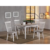 Cottage-Style 5-Piece Dining Set with Butterfly Leaf