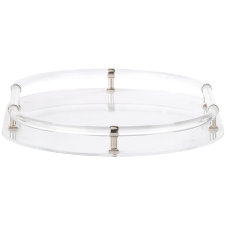 Acrylic Oval Tray - Nickel