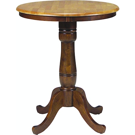 30'' Pedestal Table in Cinnamon & Espresso