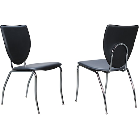 Contemporary Amice Black Metal Upholstered Stacking Side Chair