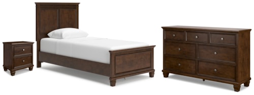 Twin Panel Bed, Dresser And Nightstand