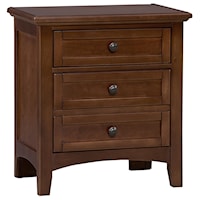 Transitional 2-Drawer Nightstand with Satin Nickel Hardware