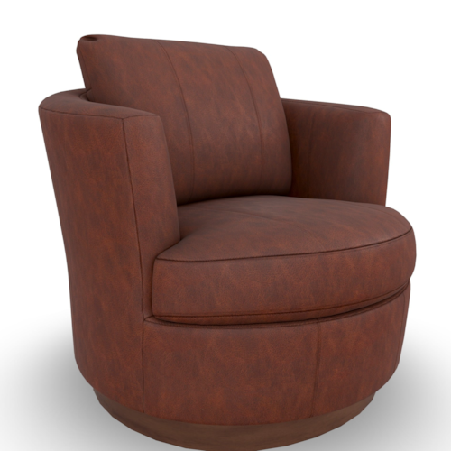 Mid-Century Modern Swivel Barrel Chair