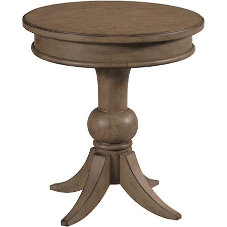 Transitional Georgie Round End Table