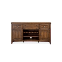 4-Drawer Buffet with Wine Bottle Rack