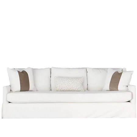 Transitional Bench Sofa with Throw Pillows