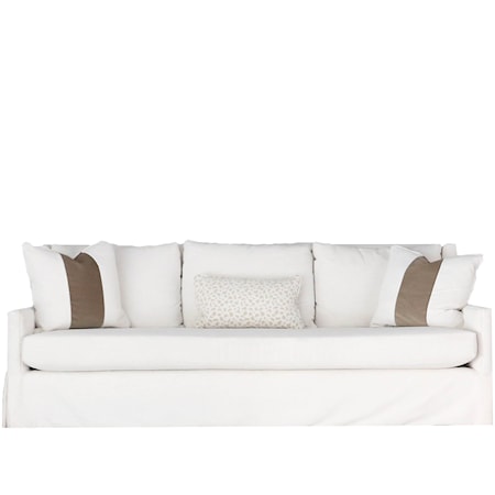 Transitional Bench Sofa with Throw Pillows