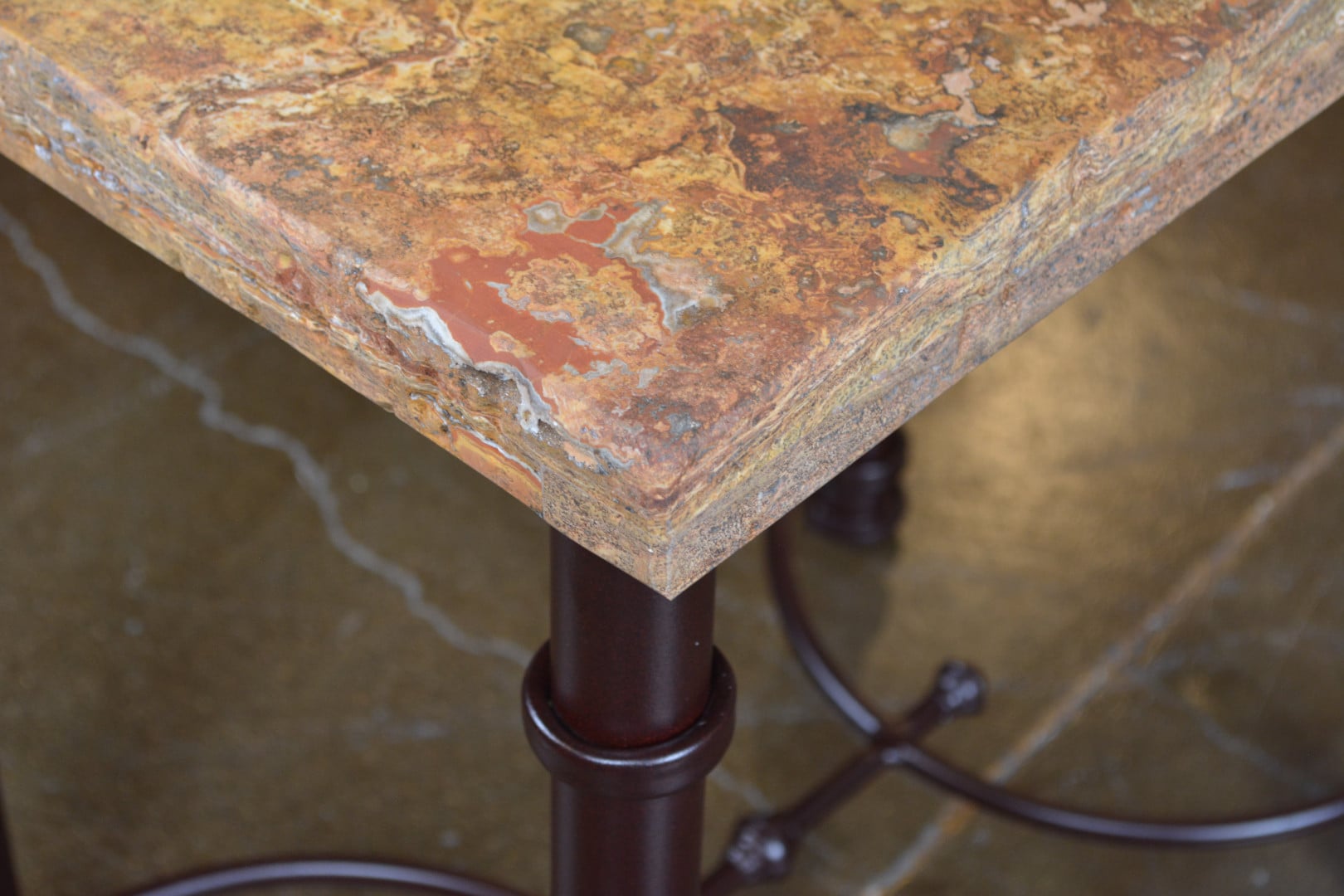 Side Table with Travertine Top