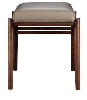 Mid-Century Modern Leather Footstool