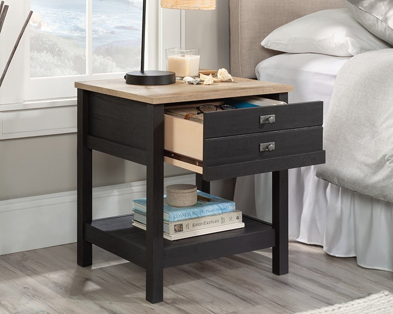 Nightstand with Lower Storage Shelf