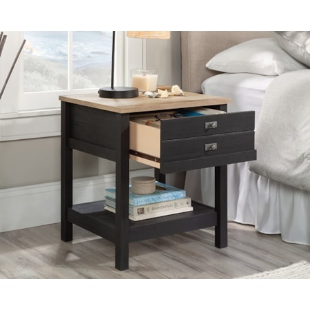 Nightstand with Lower Storage Shelf