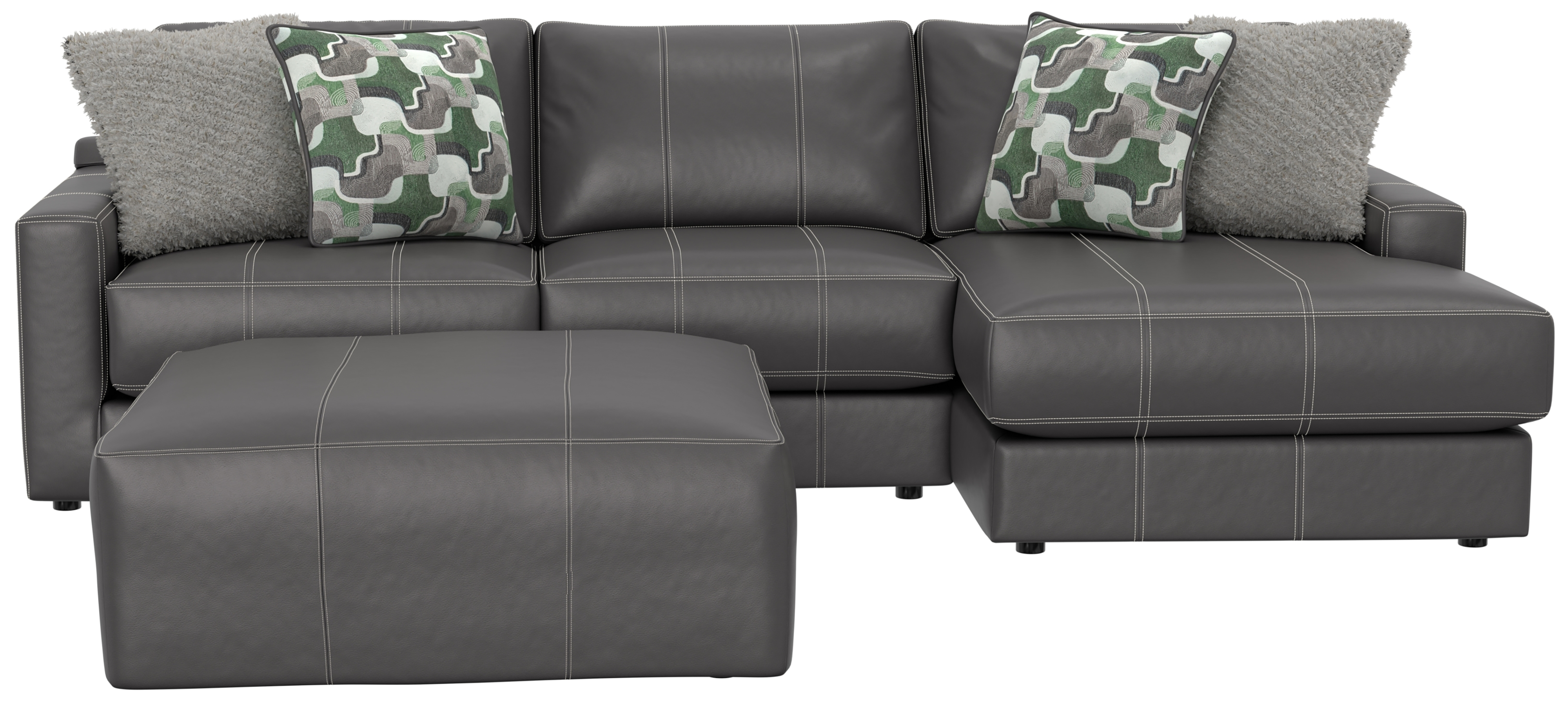 3-Piece Sectional Sofa with Cocktail Ottoman