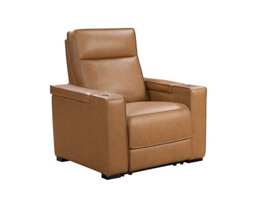 Contemporary Power Recliner with Heat and Massage