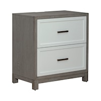 Modern Farmhouse 2-Drawer Nightstand with Charging Station