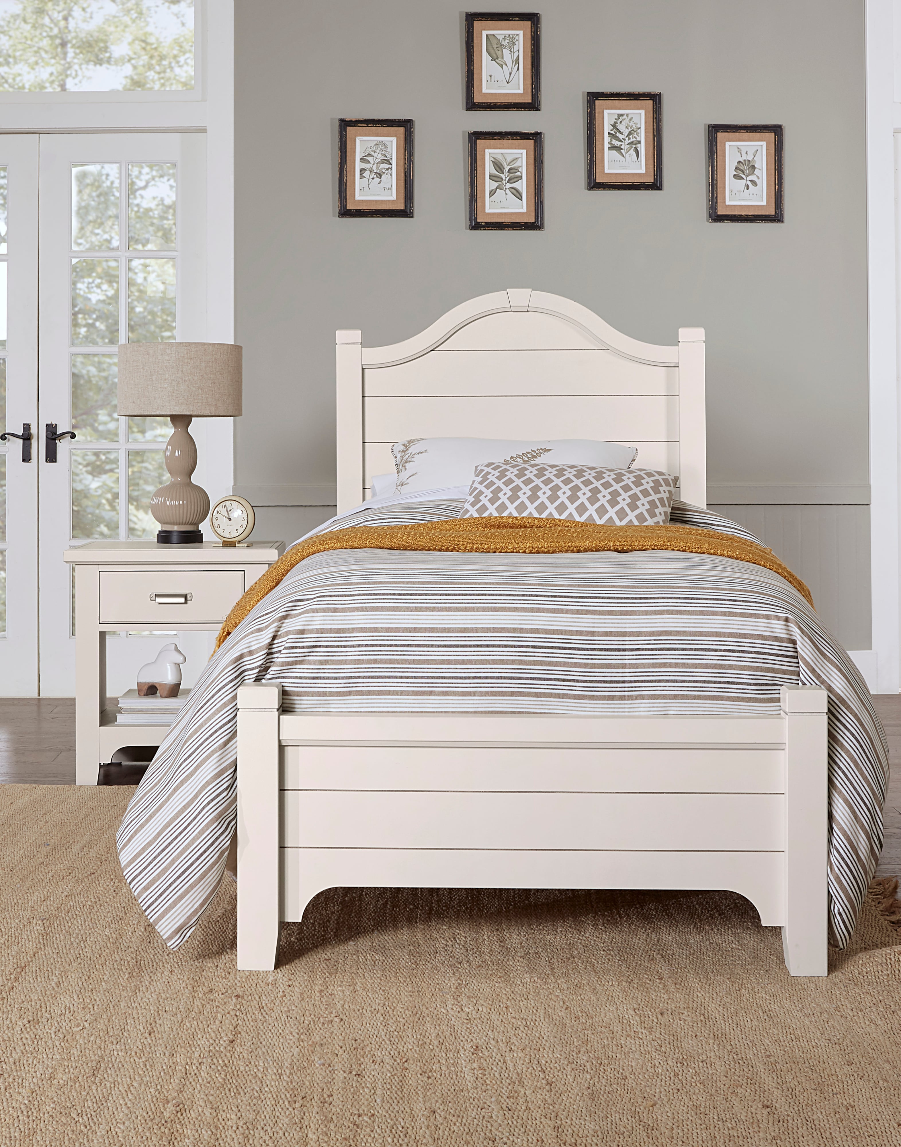 Twin Bed with Arched Headboard