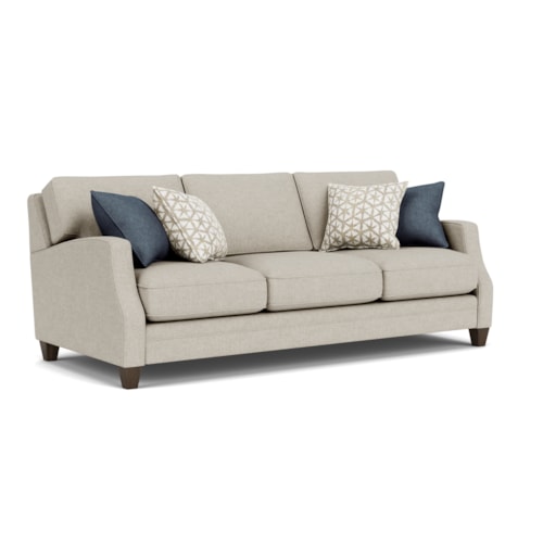 Transitional Sofa with Scalloped Arms