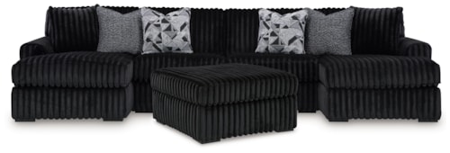 3-Piece Sectional With Double Chaise And Ottoman