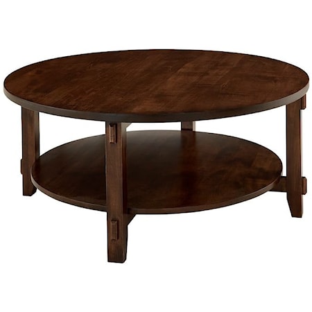 Round Coffee Table with Lower Shelf