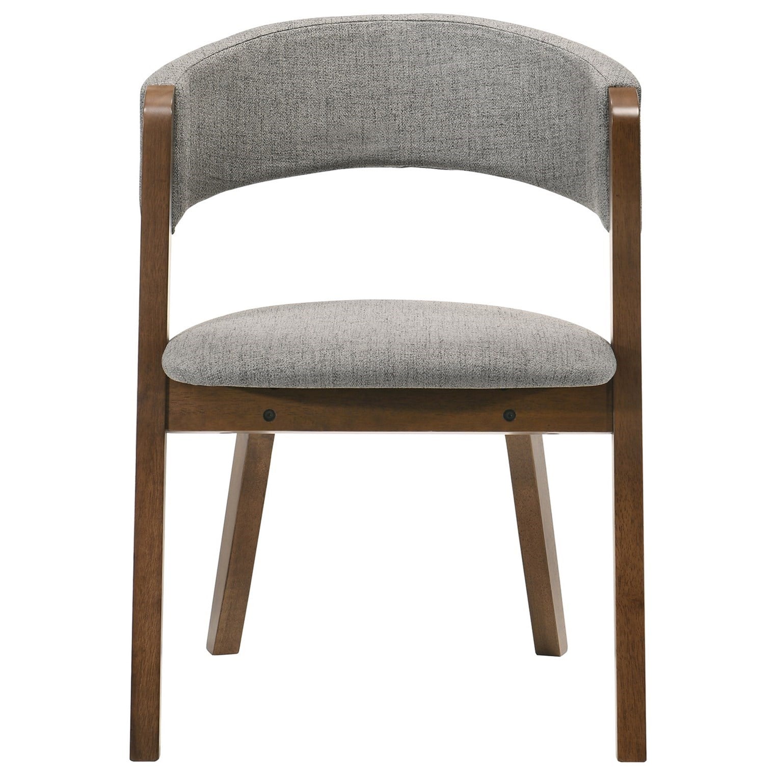 Armen Living Rowan Mid-Century Modern Accent Dining Chair Finish Fabric-Set of 2, 21" Wide, Walnut/Grey - Thumbnail 3