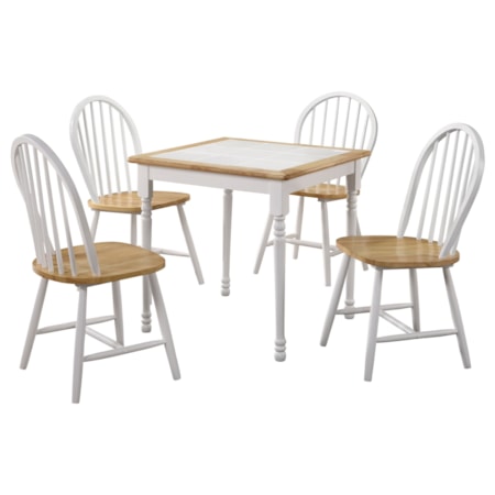 Carlene 5-piece Windsor Dining Table Set