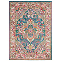 5'3" x 7'3" Teal Multicolor Rectangle Rug