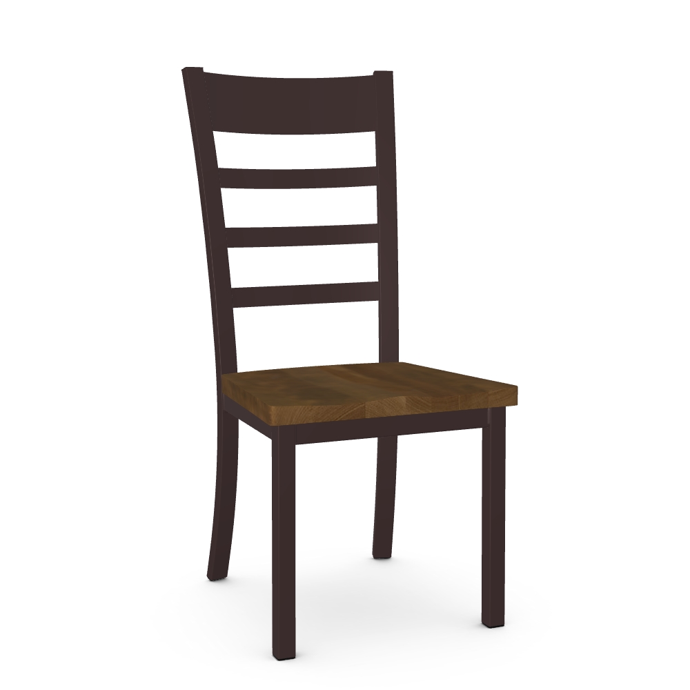 Transitional Ladder Back Dining Side Chair with Solid Birch Seat