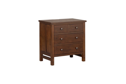 Transitional 3-Drawer Nightstand with Electric Outlets