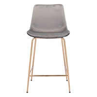 Tony Counter Chair Gray & Gold