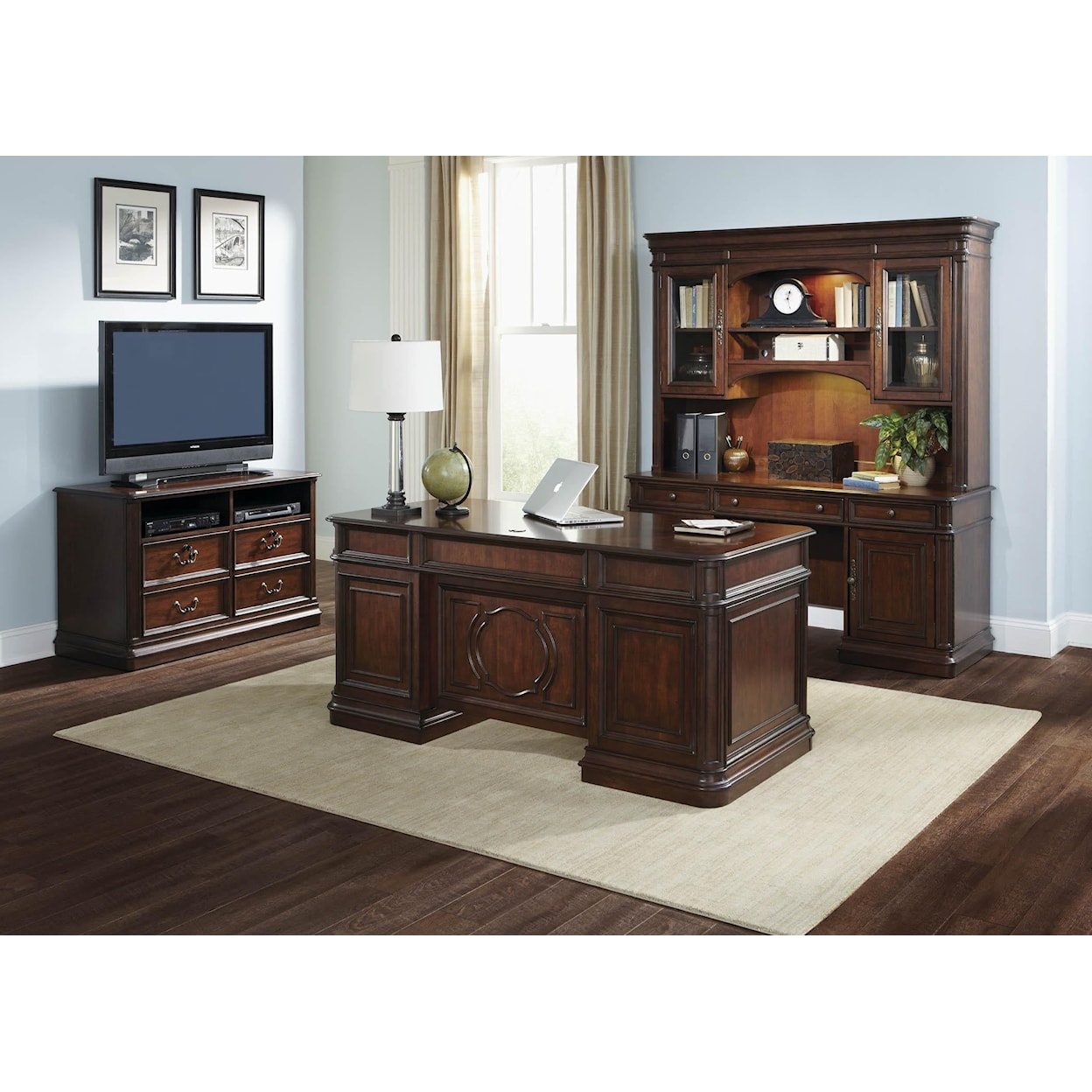 Liberty Furniture Brayton Manor Jr Executive Credenza and Hutch