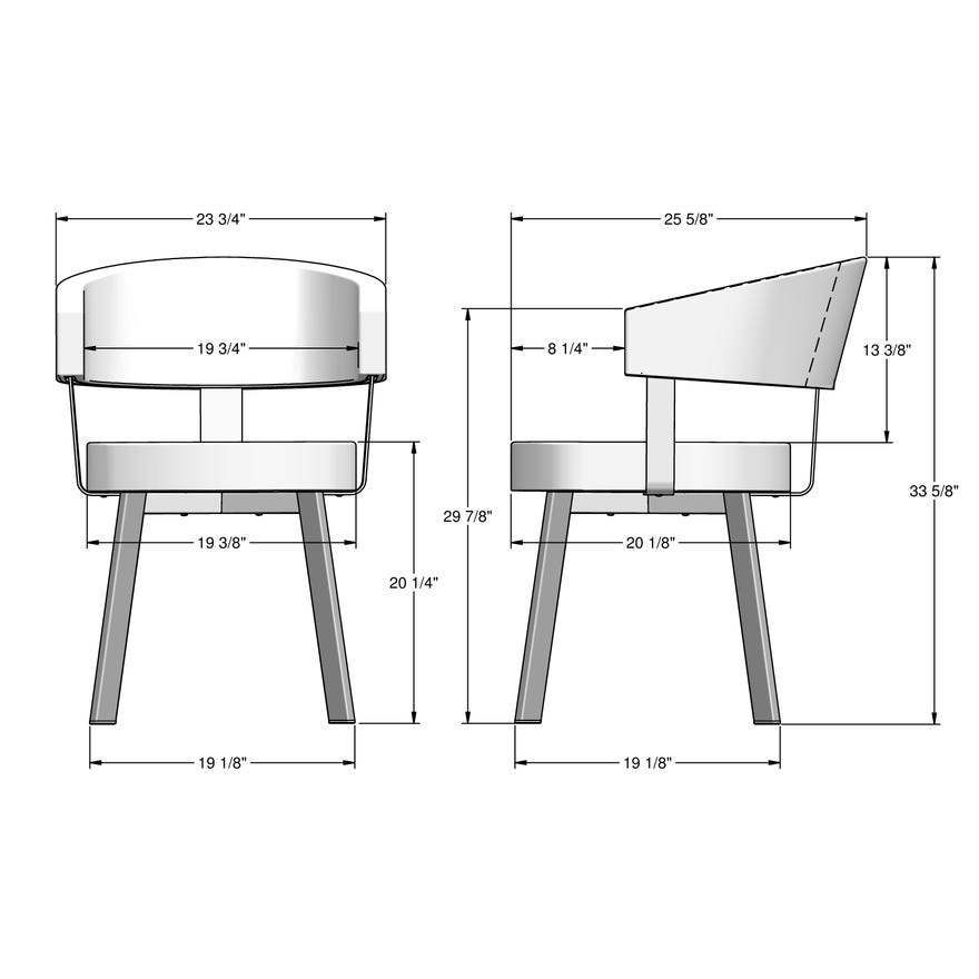 Upholstered Wide Back Dining Arm Chair