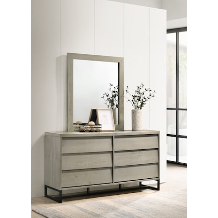 6-Drawer Dresser & Mirror Set