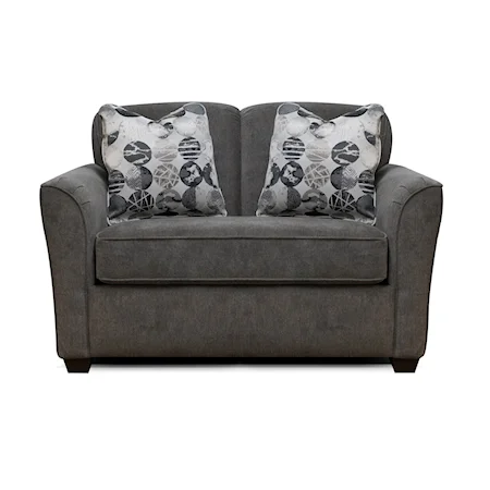 Contemporary Twin Sleeper Loveseat with Tapered Arms