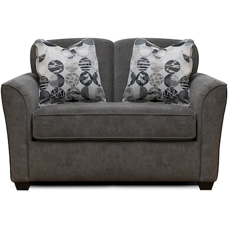 Contemporary Twin Sleeper Loveseat with Tapered Arms