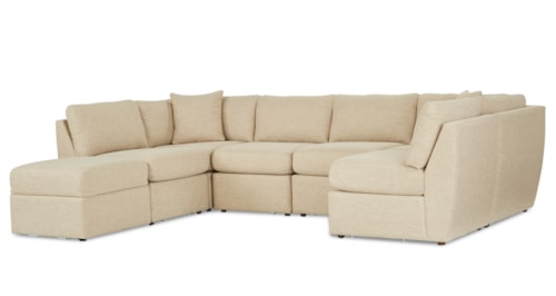 Contemporary 7-Piece Sectional Sofa with Storage Ottoman
