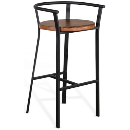 30"H Barstool, Wood Seat