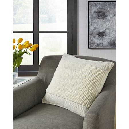 Rowcher Gray/White Pillow