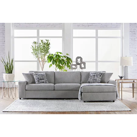 Casual Sectional Sofa with Chaise