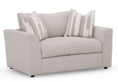 Transitional Double Chair with Accent Pillows