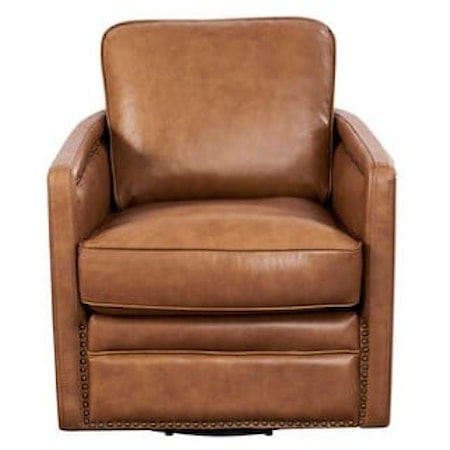 Transitional Alto Leather Swivel Chair
