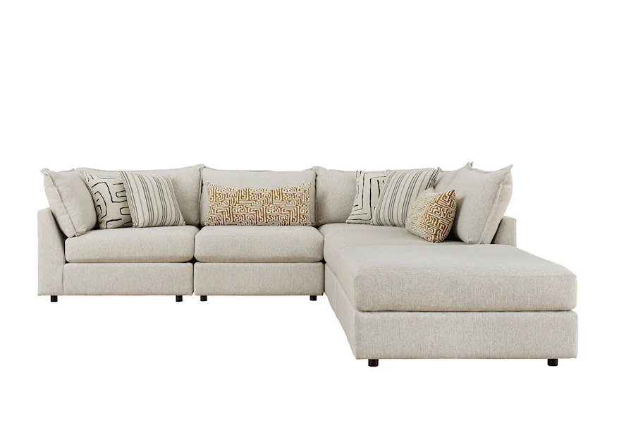 7004 DURANGO PEWTER Sectional with Ottoman by Fusion Furniture at Howell Furniture