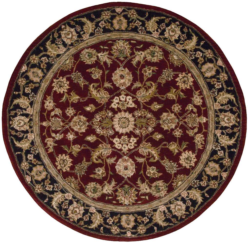 4'  Burgundy Round Rug