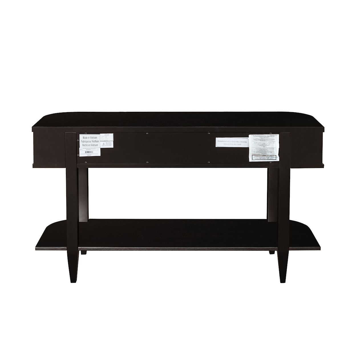 Accentrics Home Accents Black Oak and Natural Cane Console Table